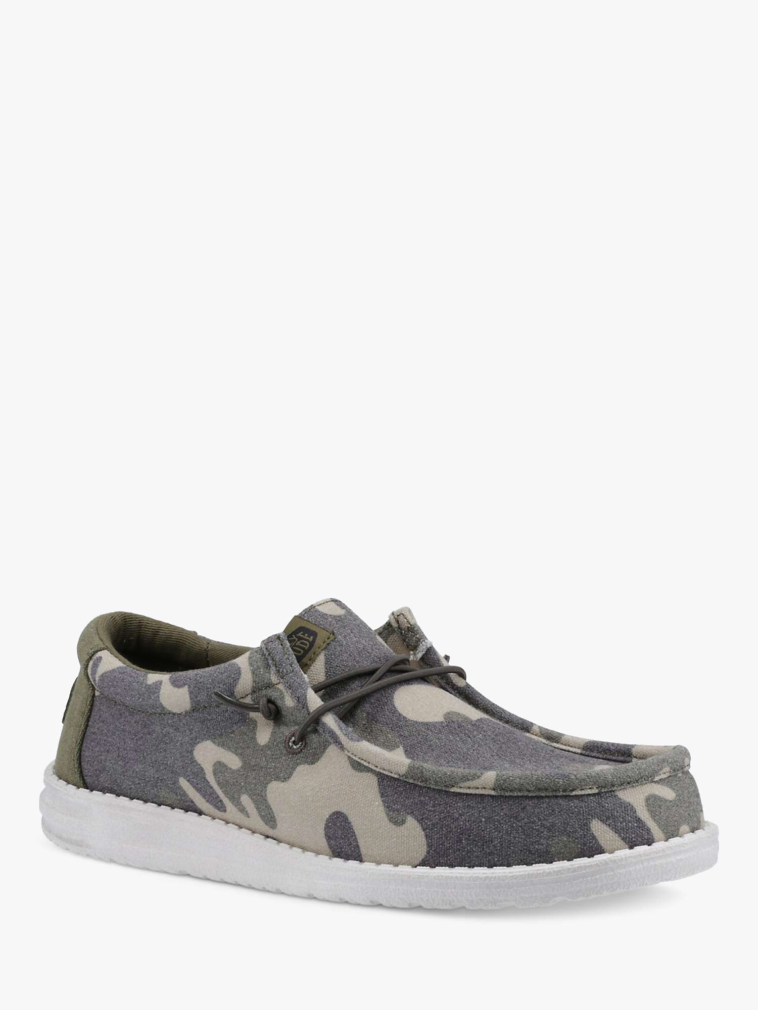 Buy Hey Dude Wally Washed Camo Shoes, Green/Multi Online at johnlewis.com