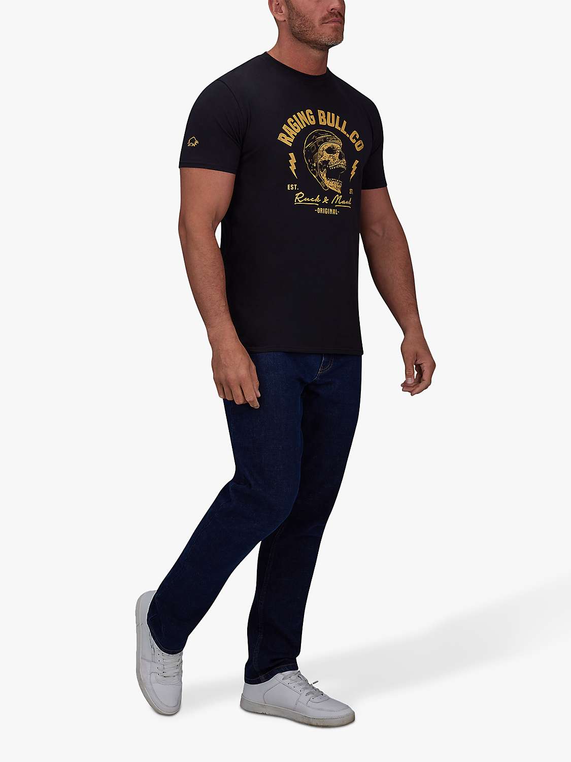 Buy Raging Bull Ruck & Maul Graphic T-Shirt, Black Online at johnlewis.com