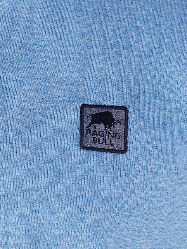 Raging Bull Badge Quarter Zip Jumper, Sky Blue
