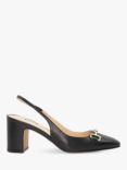 Dune Wide Fit Detailed Leather Court Shoes, Black, Black-black Leather