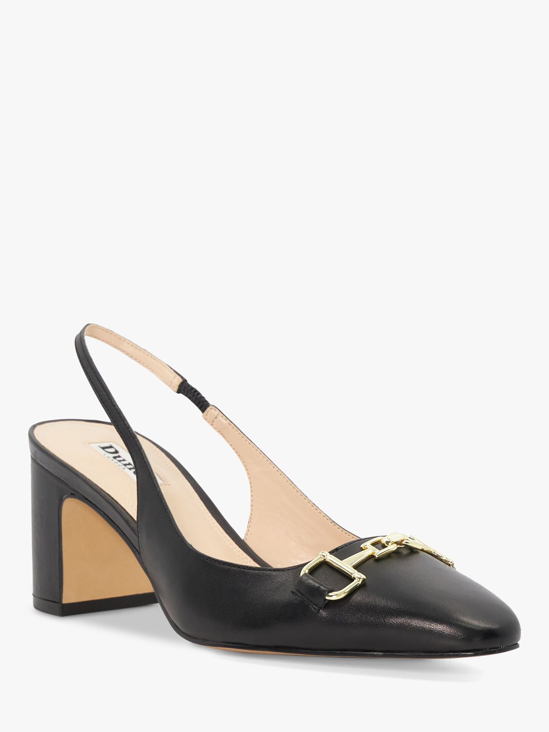 Buy Dune Wide Fit Detailed Leather Court Shoes, Black Online at johnlewis.com