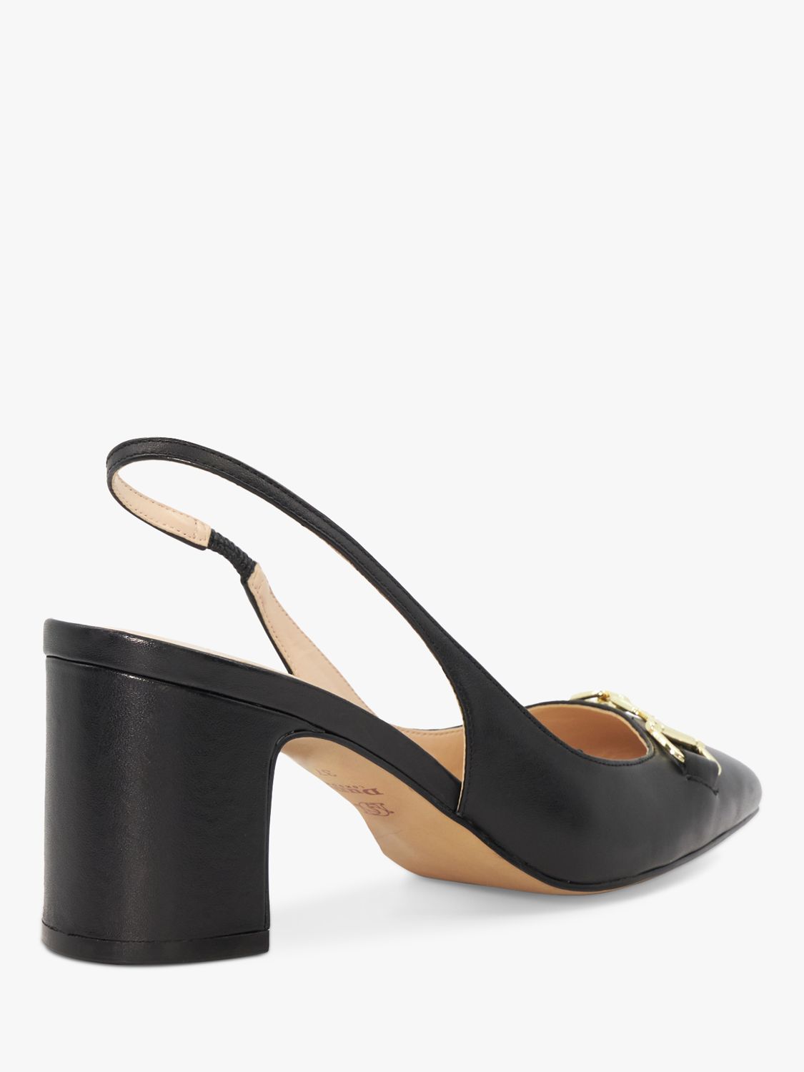 Buy Dune Wide Fit Detailed Leather Court Shoes, Black Online at johnlewis.com