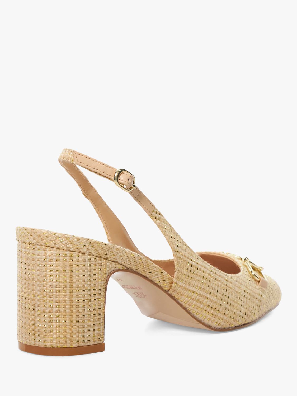 Buy Dune Choices Block Heel Court Shoes, Natural Online at johnlewis.com