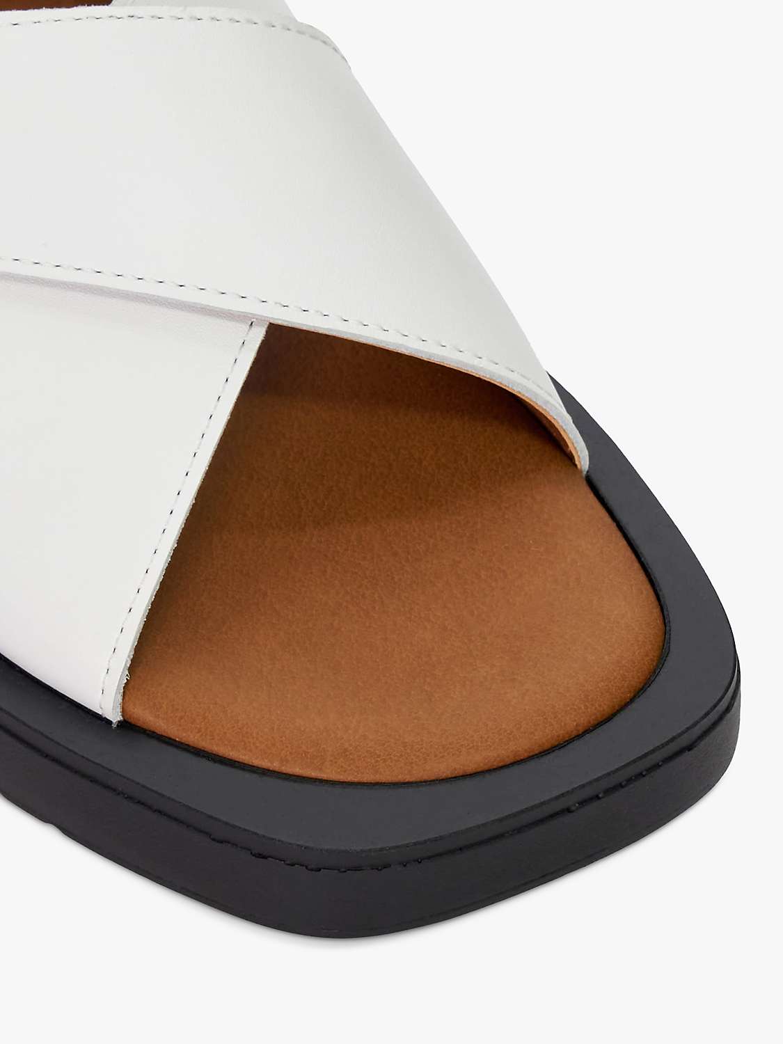 Buy Dune Liquorice Leather Cross Strap Flatform Sandals Online at johnlewis.com
