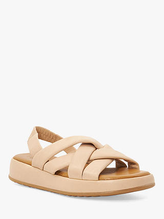 Dune Laters Leather Memory Foam Flatform Sandals, Blush