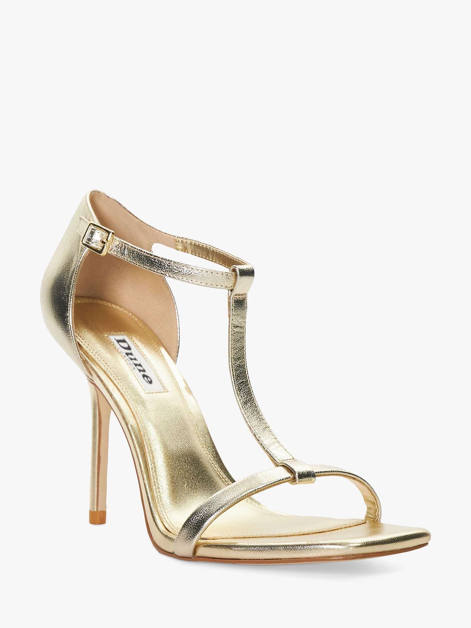 Buy Dune Milani Leather Stiletto Heel Sandals, Gold Online at johnlewis.com