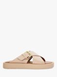 Dune Liquorice Leather Cross Strap Flatform Sandals, Blush