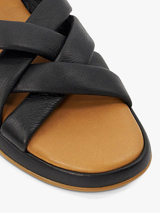 Dune Laters Leather Memory Foam Flatform Sandals, Black