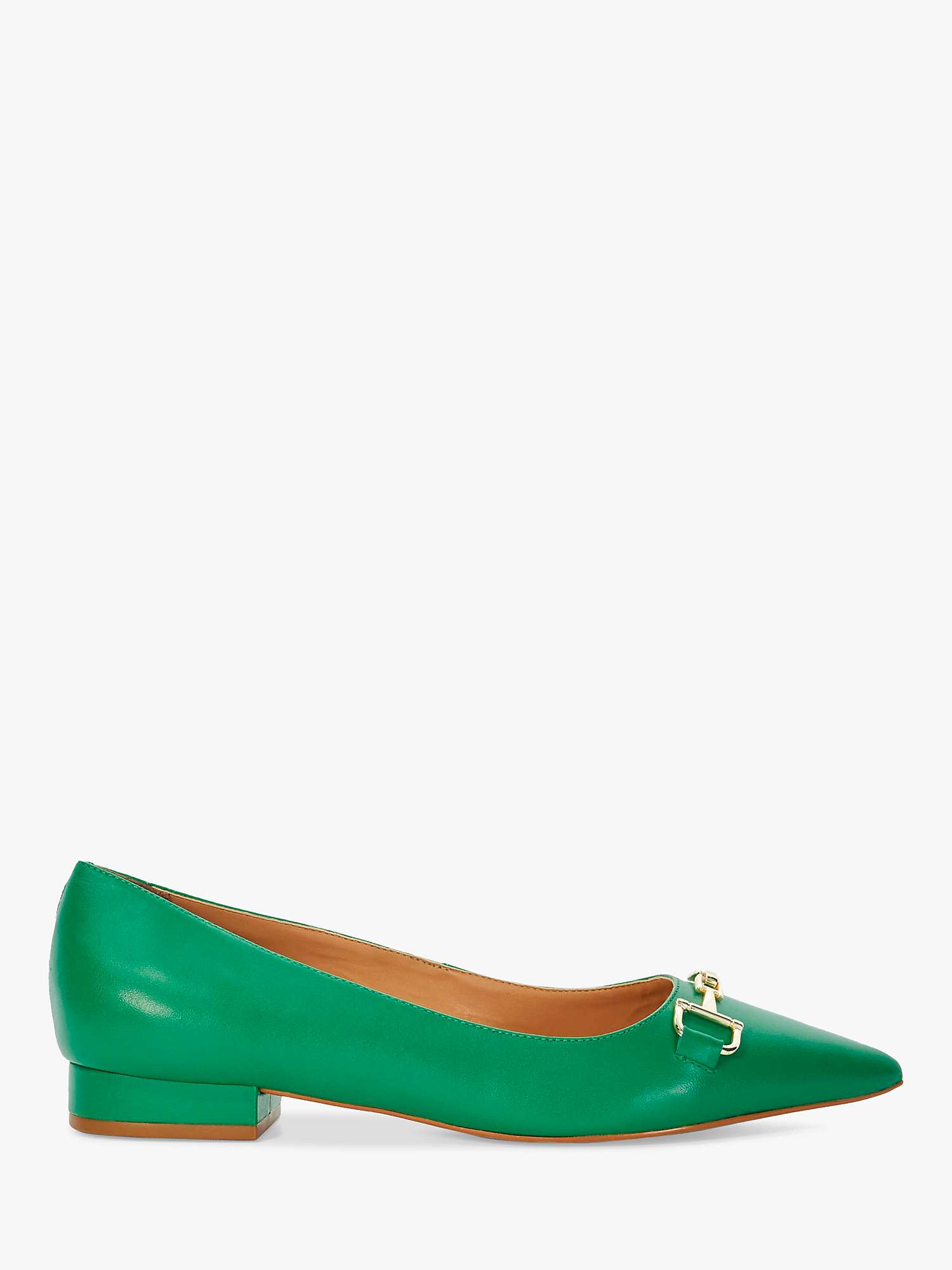 Dune Haydenne Pointed Toe Flats, Green at John Lewis & Partners