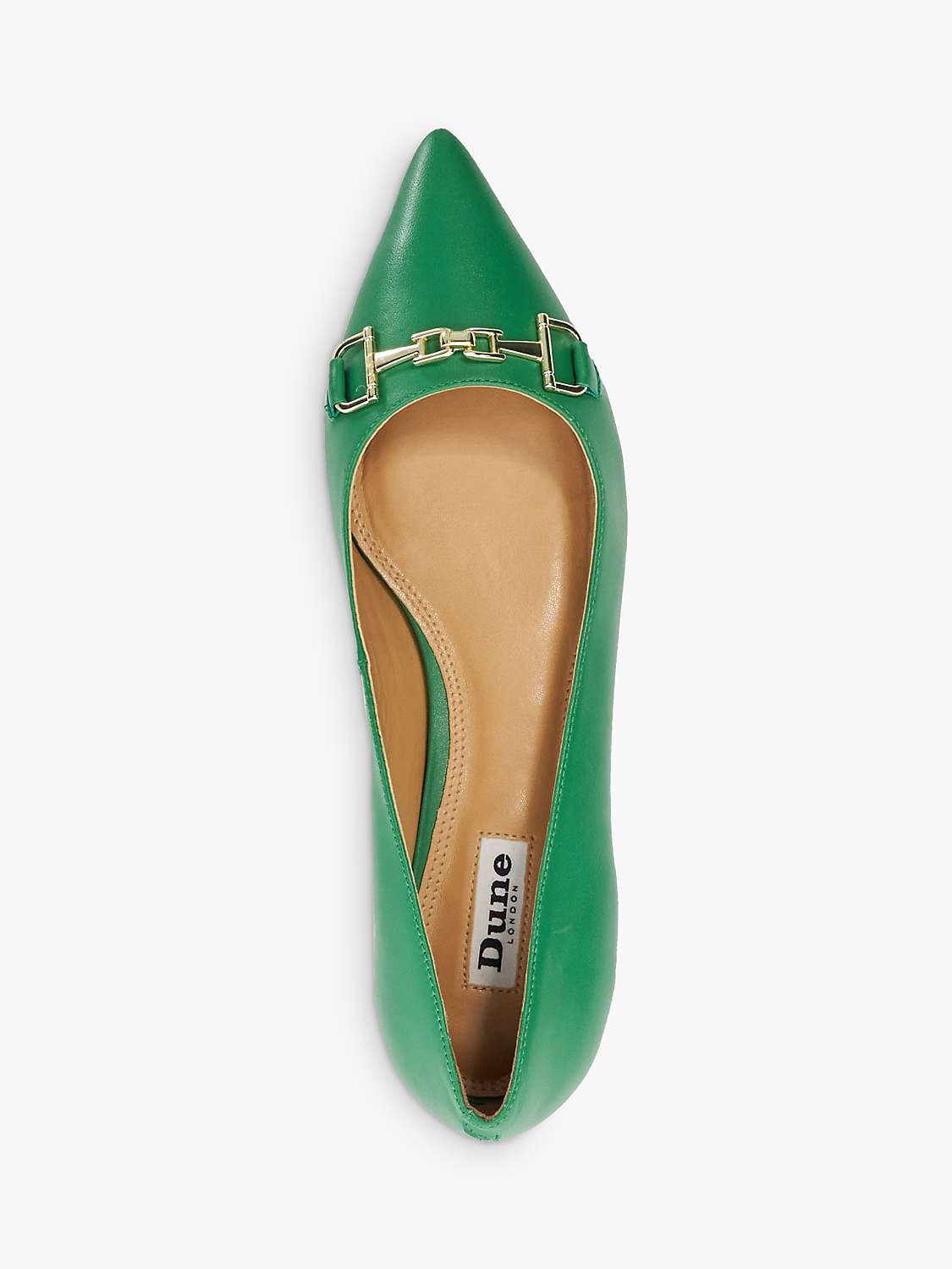 Dune Haydenne Pointed Toe Flats, Green at John Lewis & Partners