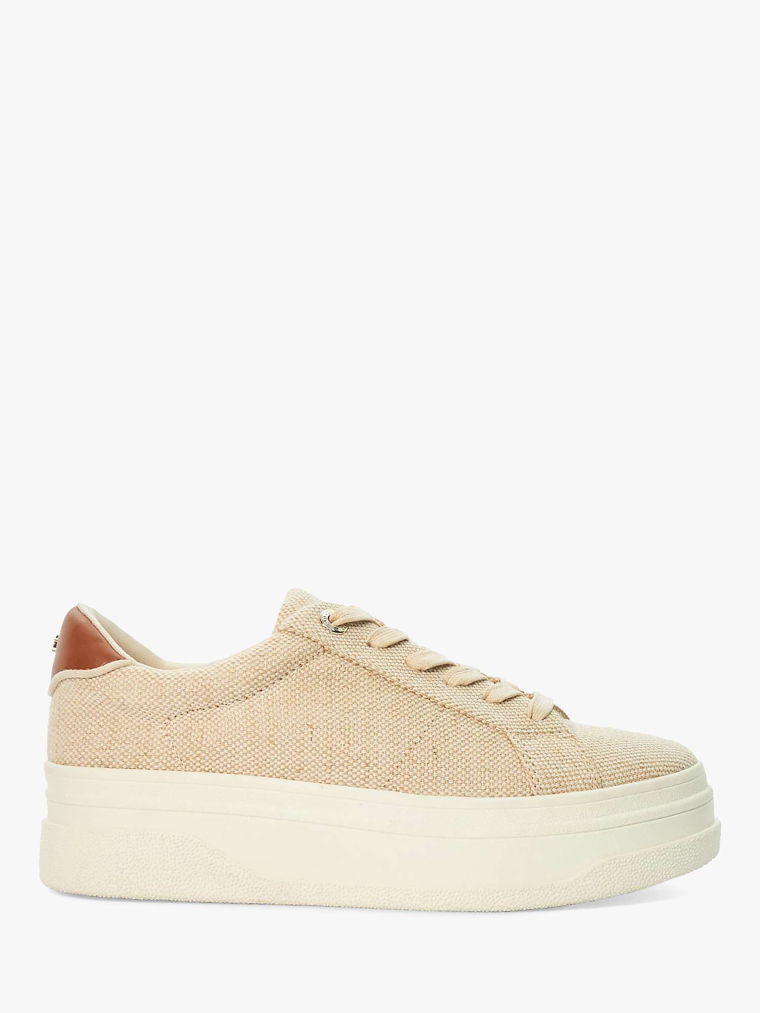 Buy Dune Exaggerate Canvas Flatform Trainers, Beige Online at johnlewis.com