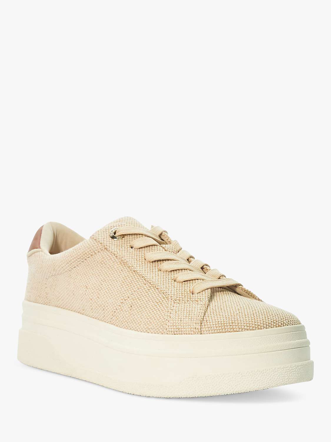 Buy Dune Exaggerate Canvas Flatform Trainers, Beige Online at johnlewis.com