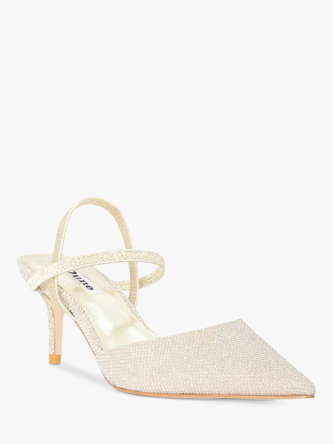 Buy Dune Wide Fit Classical Open Court Shoes, Gold Online at johnlewis.com