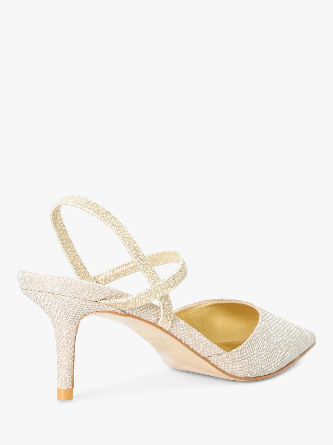 Dune Wide Fit Classical Open Court Shoes, Gold