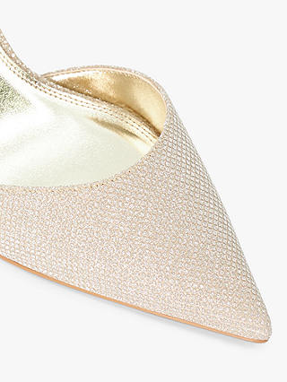 Dune Wide Fit Classical Open Court Shoes, Gold