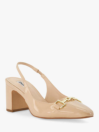 Dune Wide Fit Detailed Court Shoes, Blush Patent