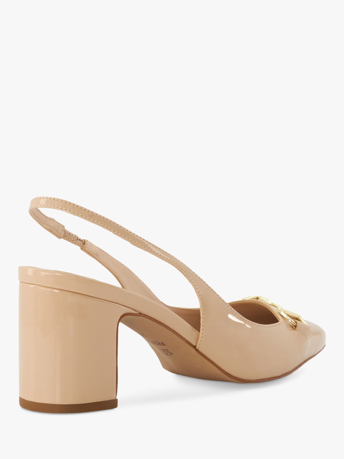 Dune Wide Fit Detailed Court Shoes, Blush Patent, 3