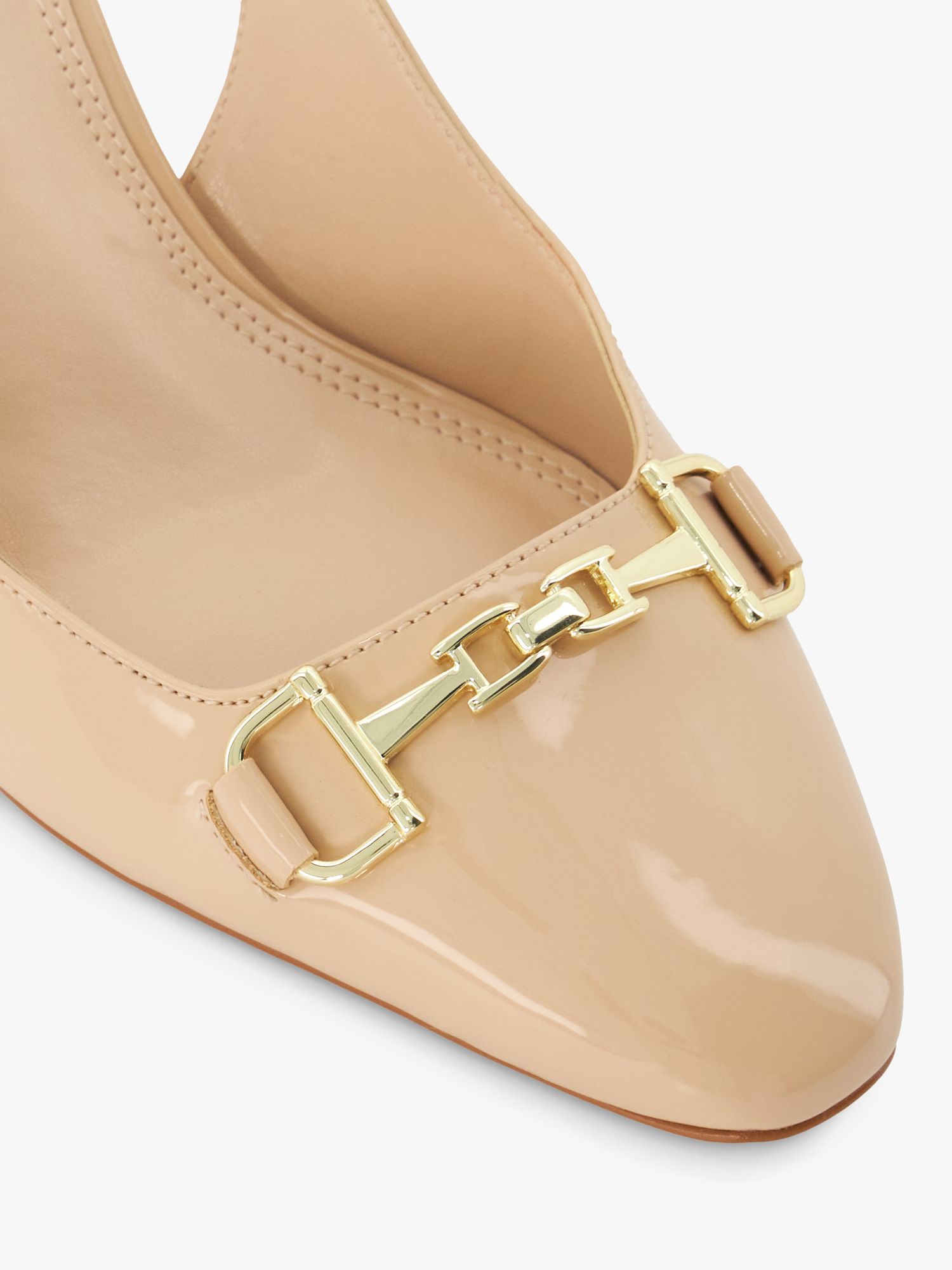 Dune Wide Fit Detailed Court Shoes, Blush Patent, 3
