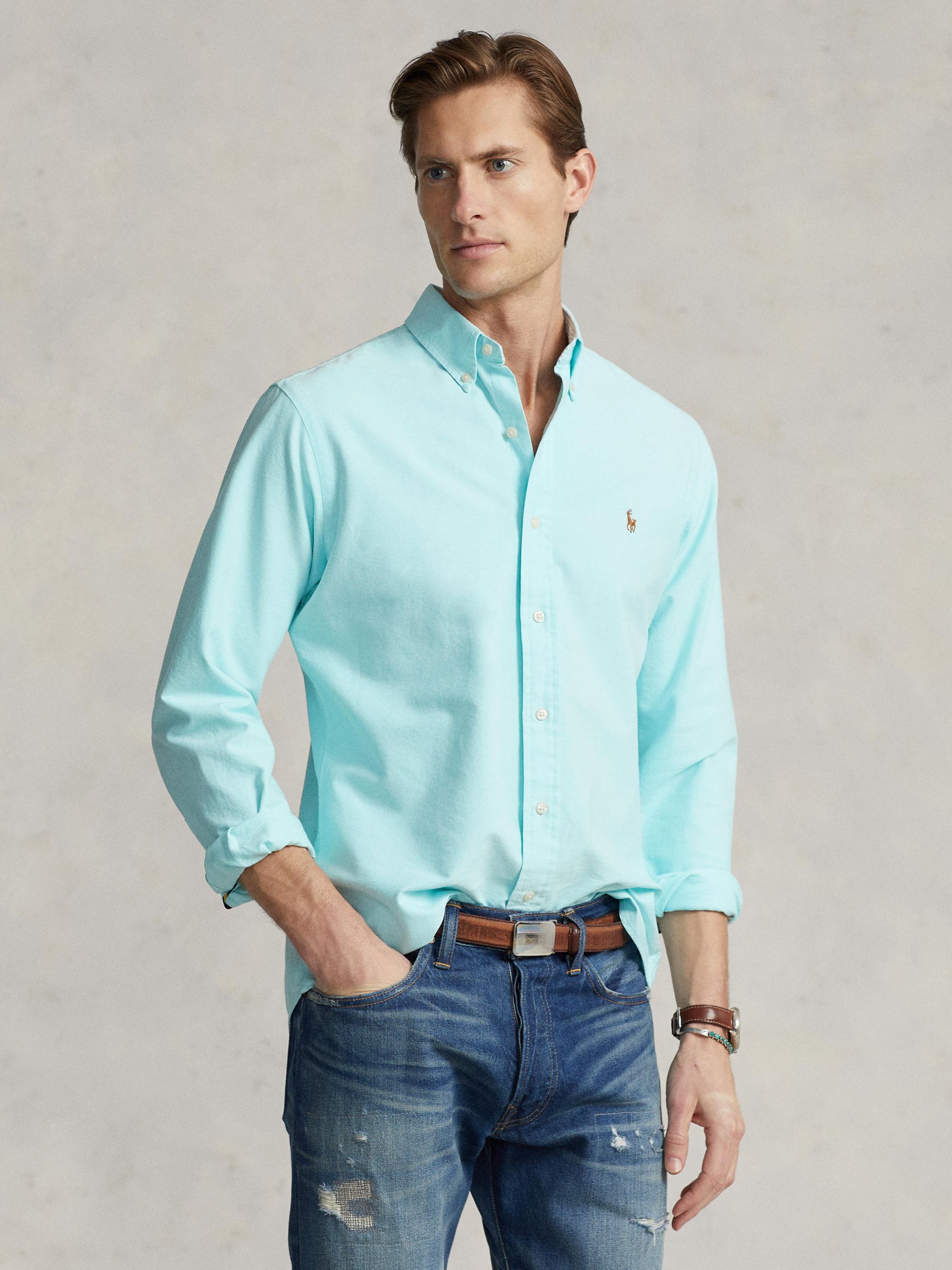 Ralph Lauren Long Sleeve Oxford Shirt, Blue, XXL