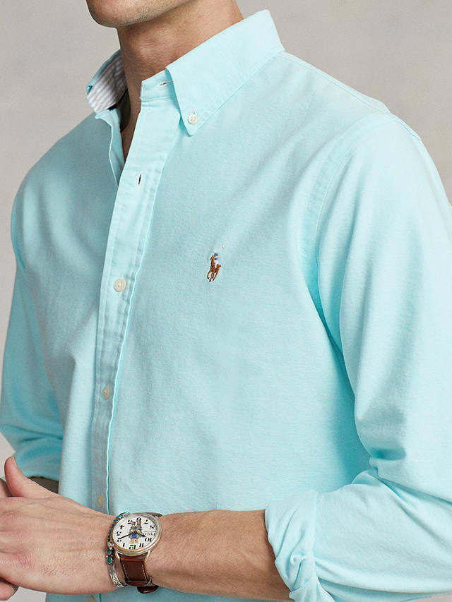 Polo Ralph Lauren Long Sleeve Custom Fit Oxford Shirt, Aegean Blue