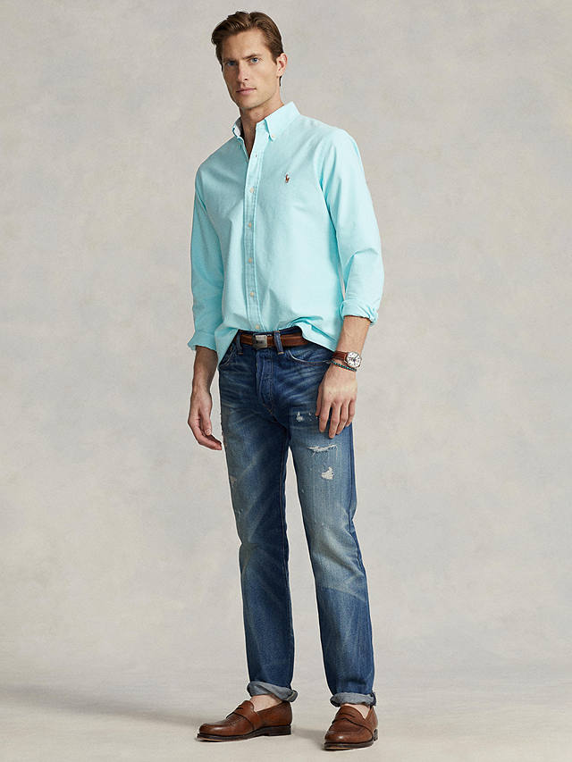 Polo Ralph Lauren Long Sleeve Custom Fit Oxford Shirt, Aegean Blue