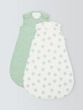 John Lewis ANYDAY Spot Print Baby Sleeping Bag, 2.5 Tog, Pack of 2, Mist