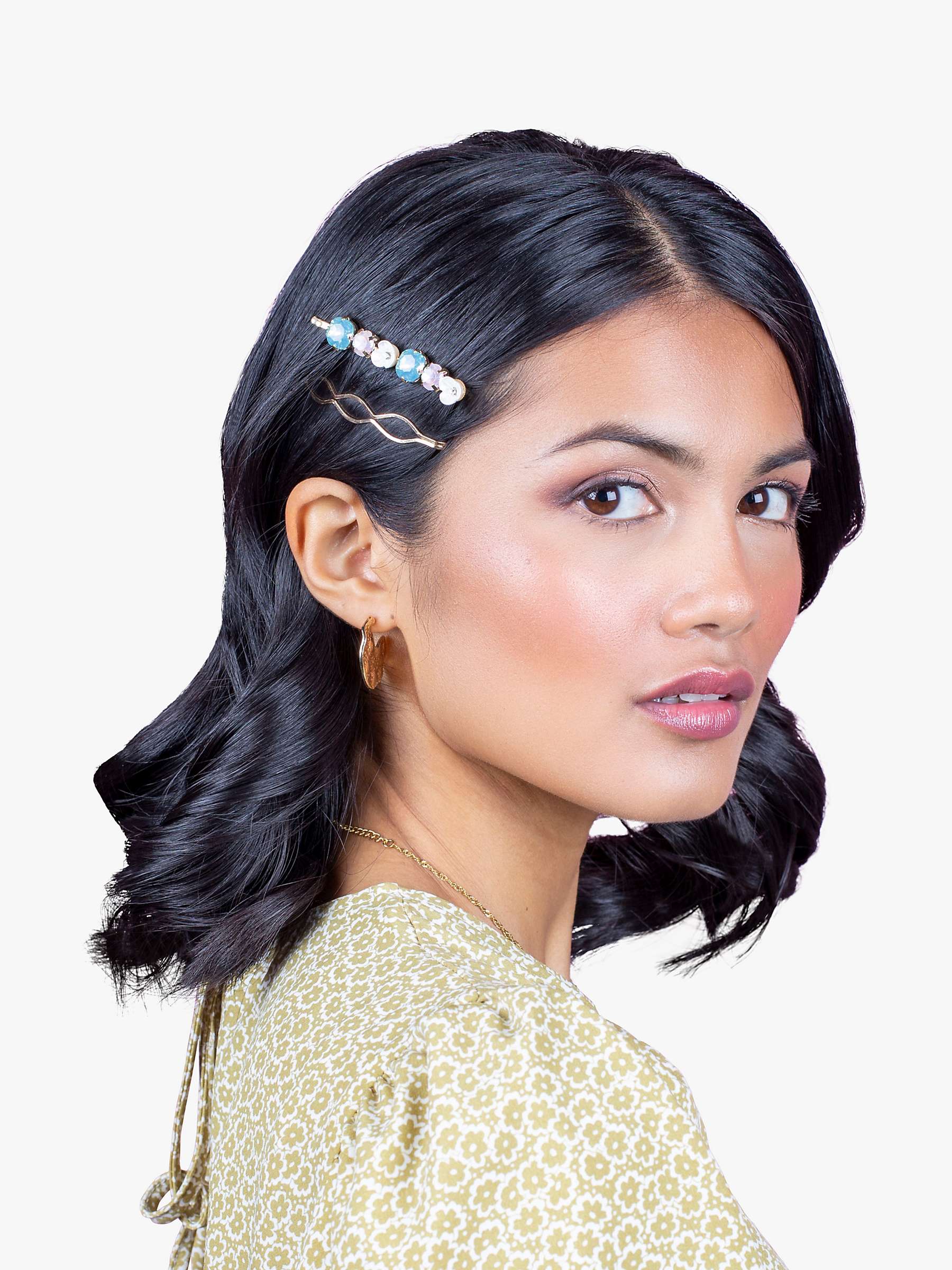 Buy Bloom & Bay Hair Grip Set, Pack of 4, Gold/Multi Online at johnlewis.com