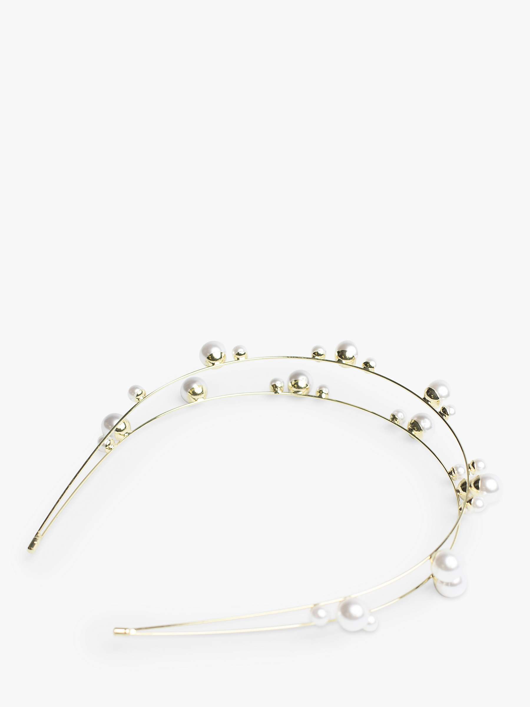 Buy Bloom & Bay Lavender Double Row Pearl Headband, Gold/Cream Online at johnlewis.com
