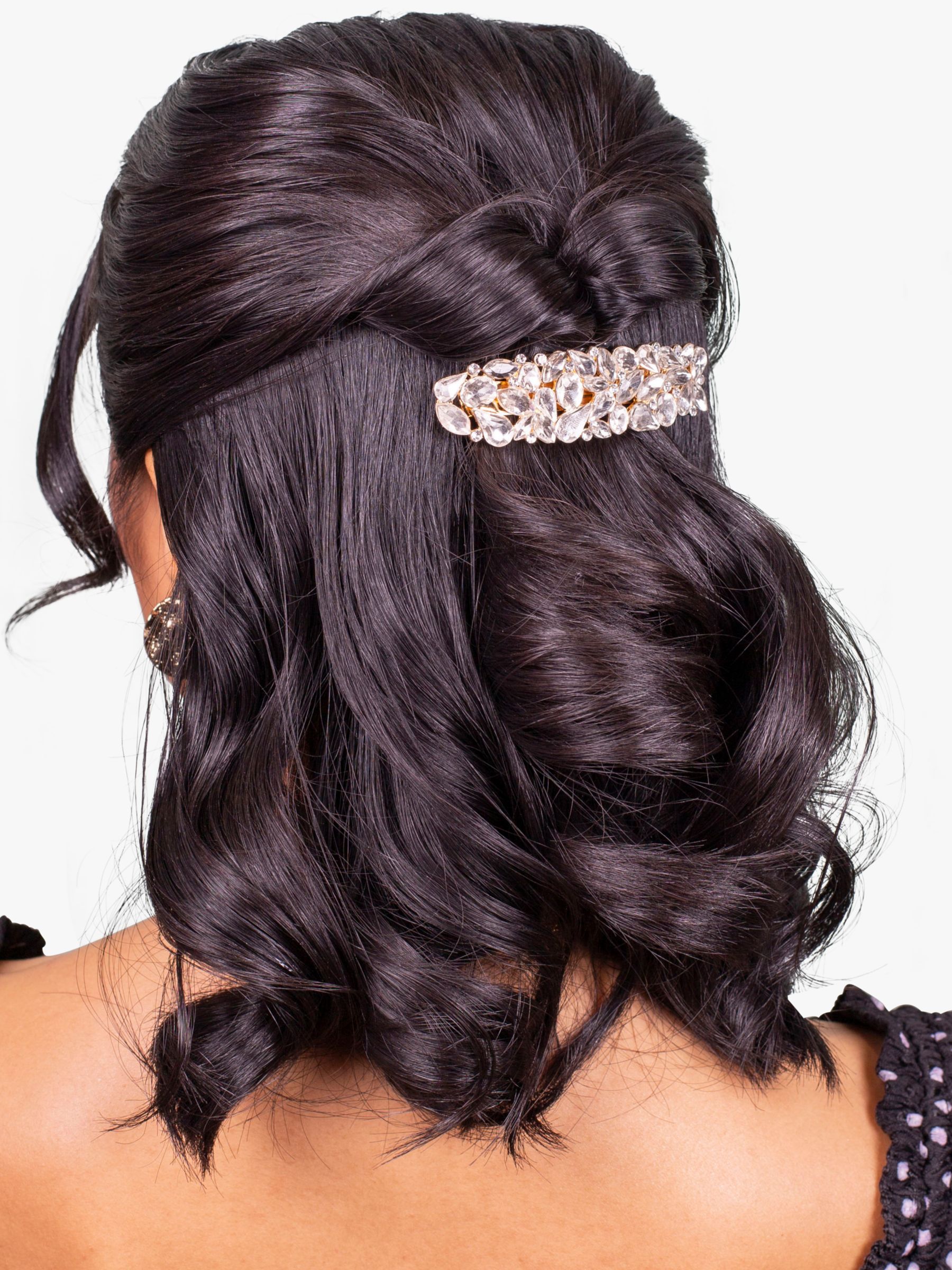 Buy Bloom & Bay Magnolia Crystal Barrette Hair Clip, Gold Online at johnlewis.com