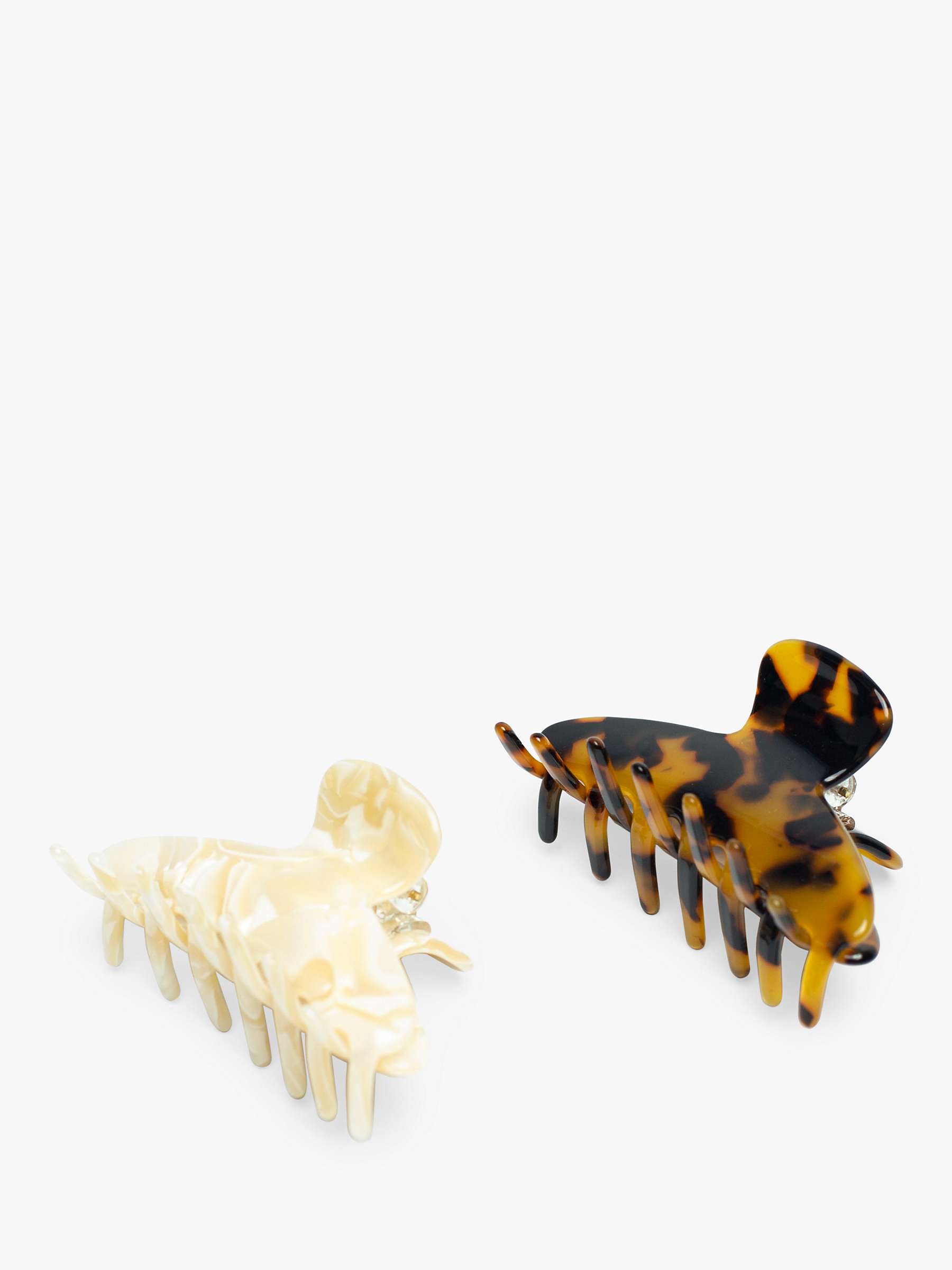 Buy Bloom & Bay Olive Pearlescent Swirl & Tortoiseshell Claw Set, Cream/Brown Online at johnlewis.com
