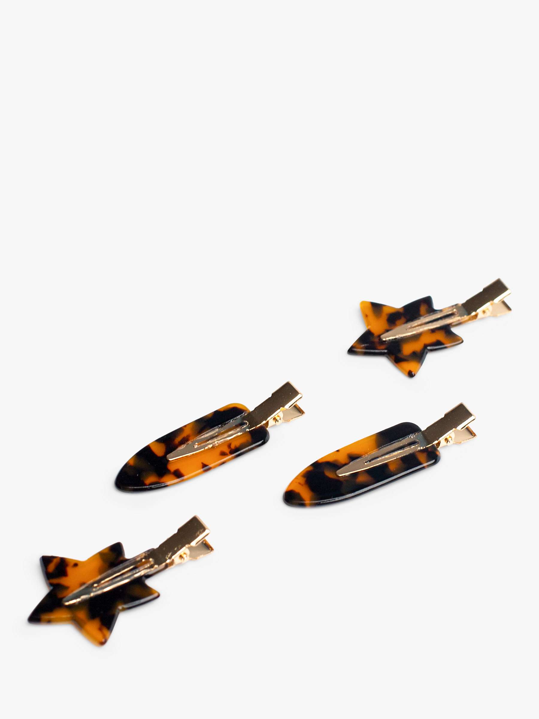 Buy Bloom & Bay Tulip Flat Tortoiseshell Hair Clips, Pack of 4, Brown/Gold Online at johnlewis.com
