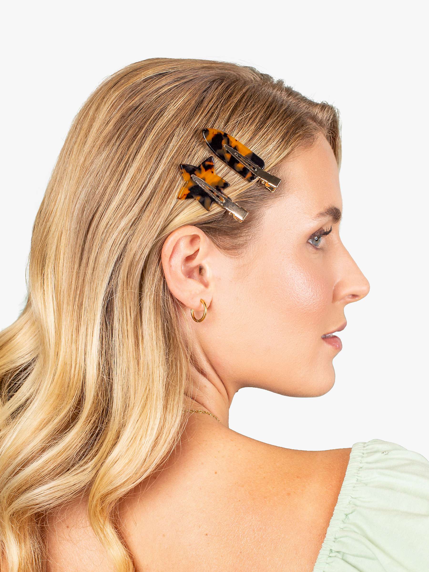 Buy Bloom & Bay Tulip Flat Tortoiseshell Hair Clips, Pack of 4, Brown/Gold Online at johnlewis.com