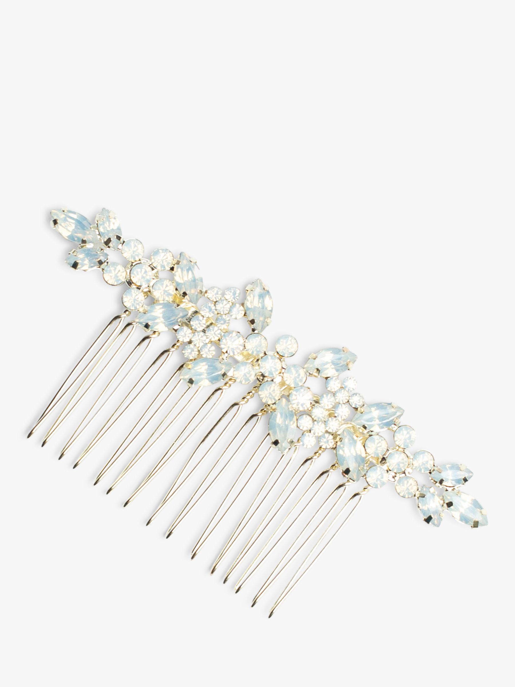 Bloom & Bay Pansy Frosted Stone Hair Comb Grip, Gold/Blue, One Size