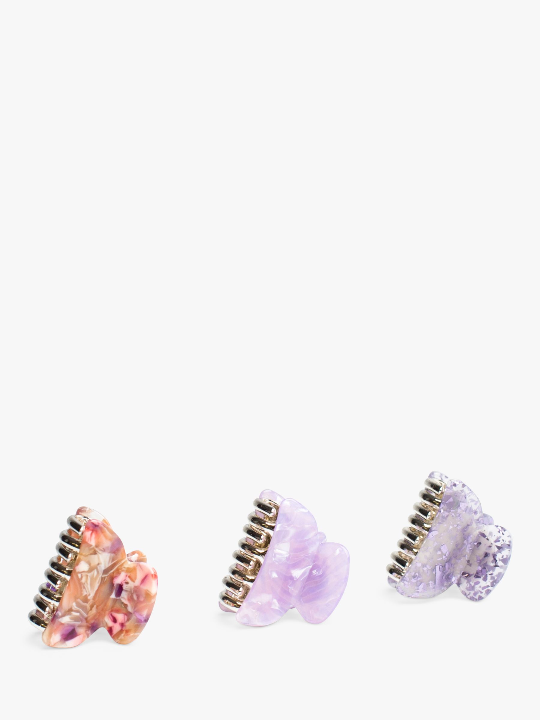 Bloom & Bay Tulip Pastel Mini Hair Claw Set, Pack of 3, Lilac/Pink/Purple, One Size