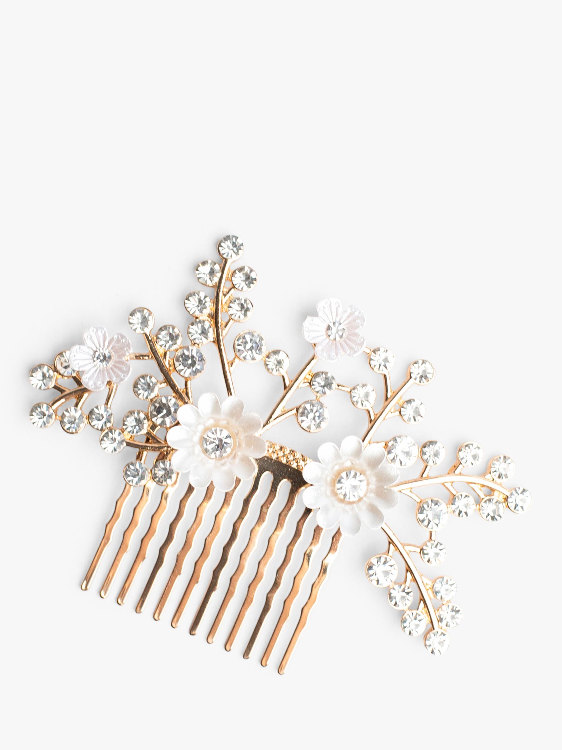 Bloom & Bay Petal Flower Comb, Gold/Cream, One Size