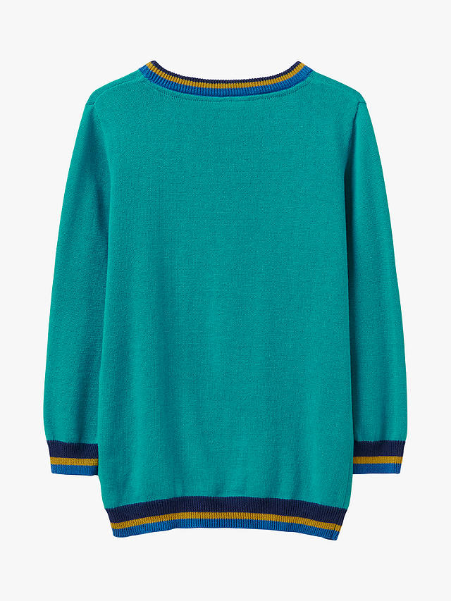 Crew Clothing Kids' Fly Fishing Crew Neck Jumper, Turquoise Blue
