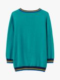 Crew Clothing Kids' Fly Fishing Crew Neck Jumper, Turquoise Blue, Turquoise Blue