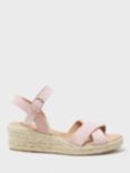Crew Clothing Lexi Suede Wedge Sandals, Peach Pink, Peach Pink