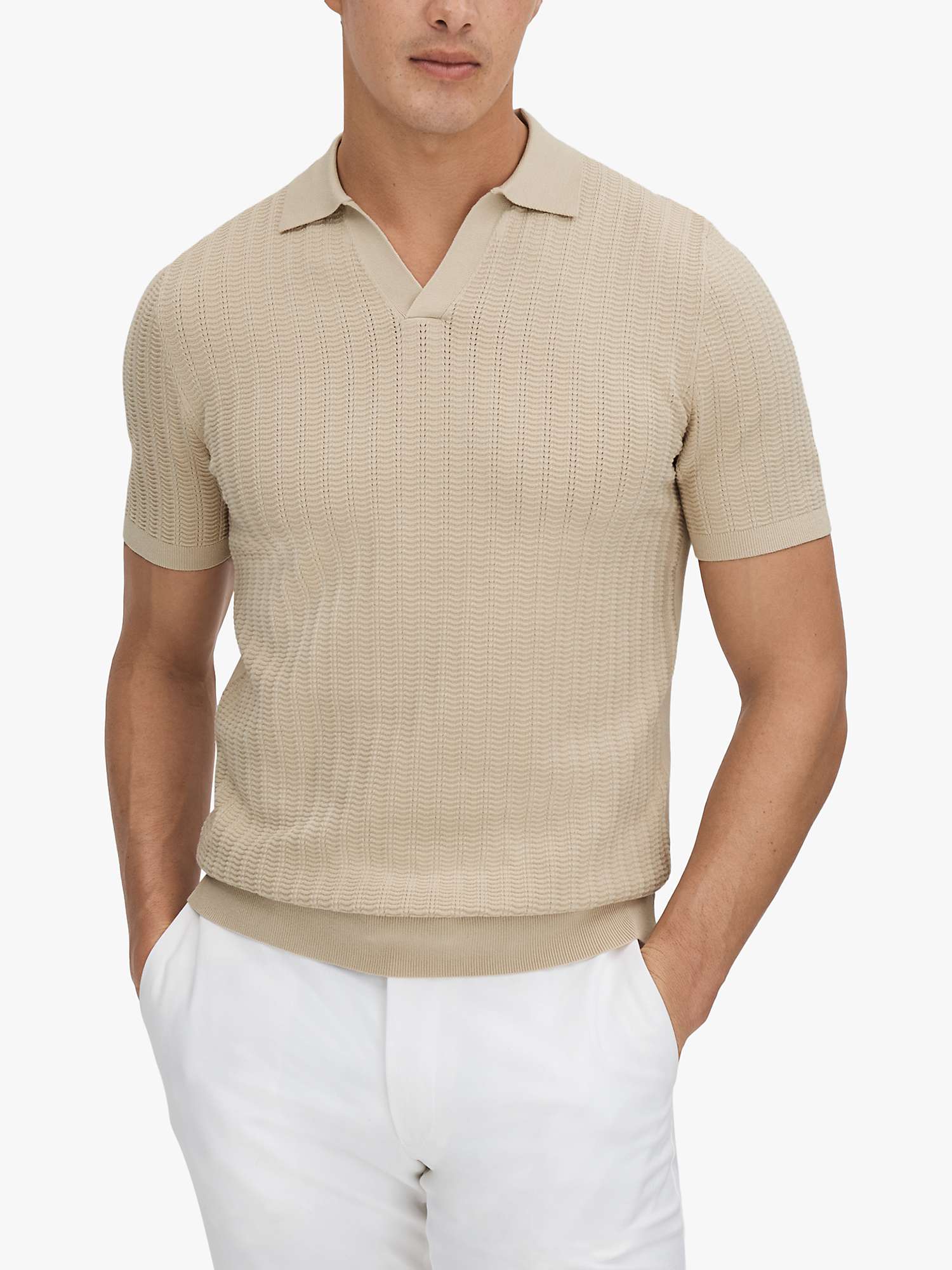 Buy Reiss Mickey Short Sleeve Open Collar Polo Top Online at johnlewis.com