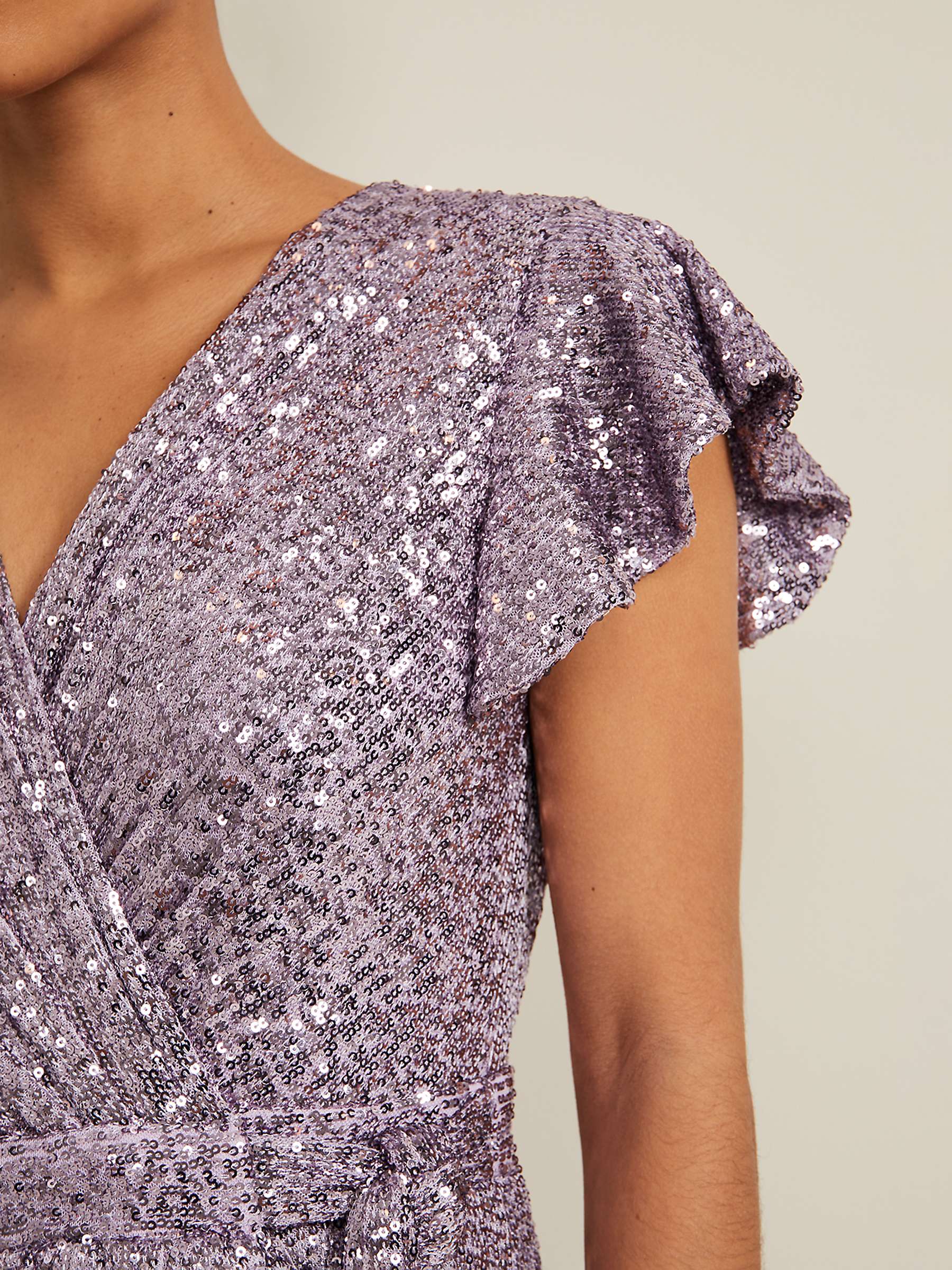 Buy Phase Eight Petite Carina Sequin Maxi Wrap Dress, Purple Online at johnlewis.com
