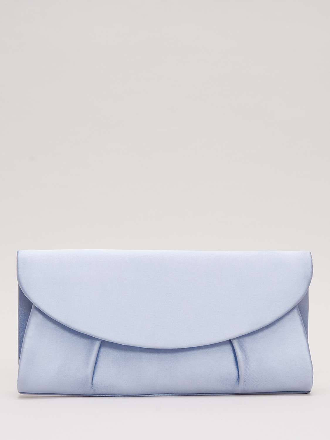 Buy Phase Eight Pleated Satin Clutch Bag, Pale Blue Online at johnlewis.com