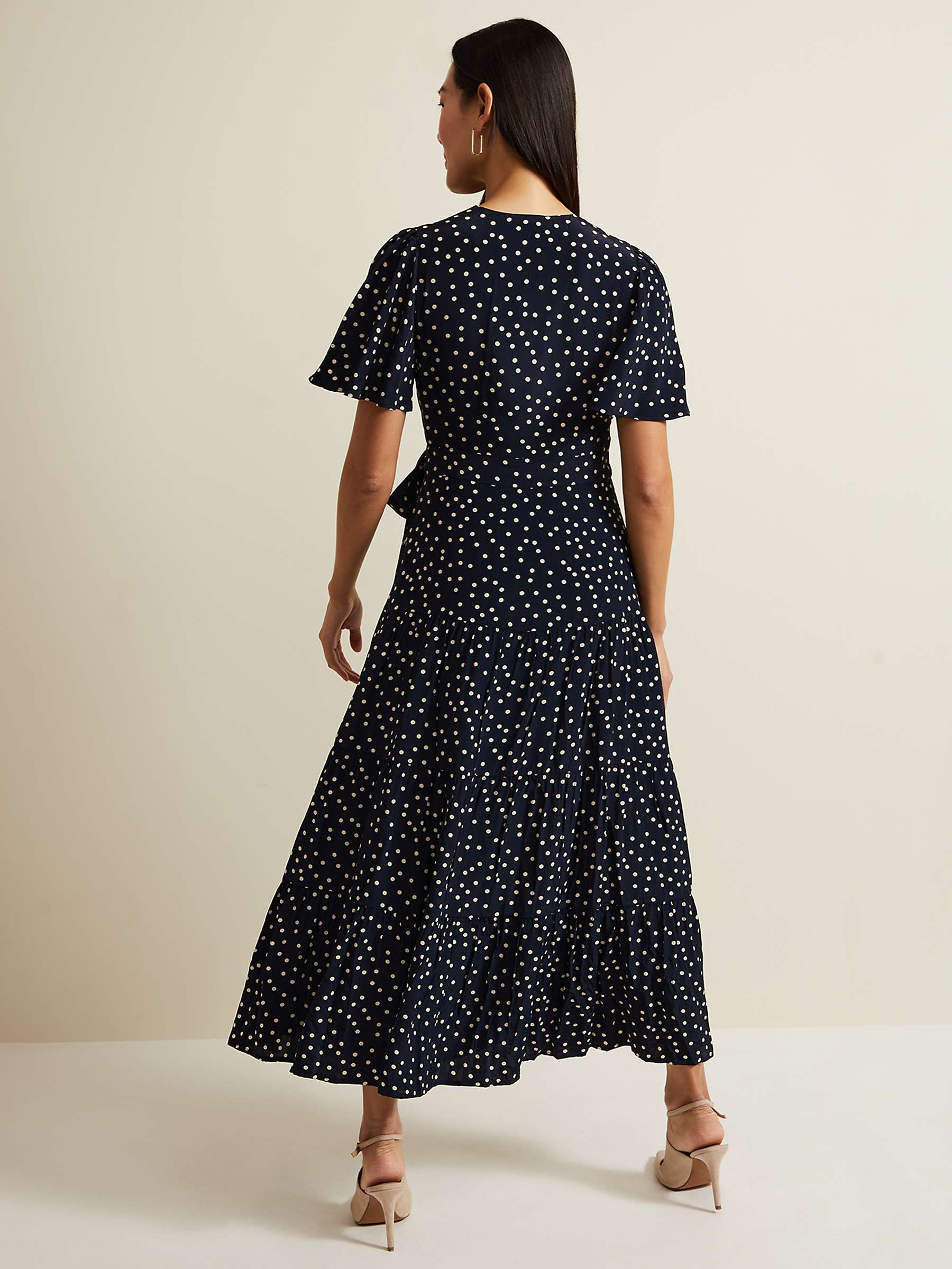 Buy Phase Eight Jenna Polka Dot Wrap Maxi Dress, Navy/Ivory Online at johnlewis.com