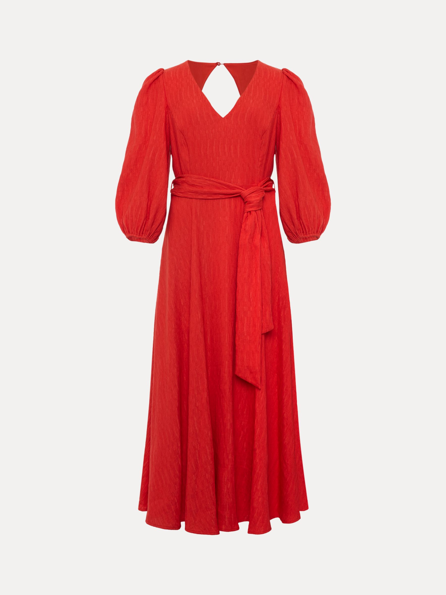 Phase Eight Marilyn Textured Midi Dress, Orange, 26