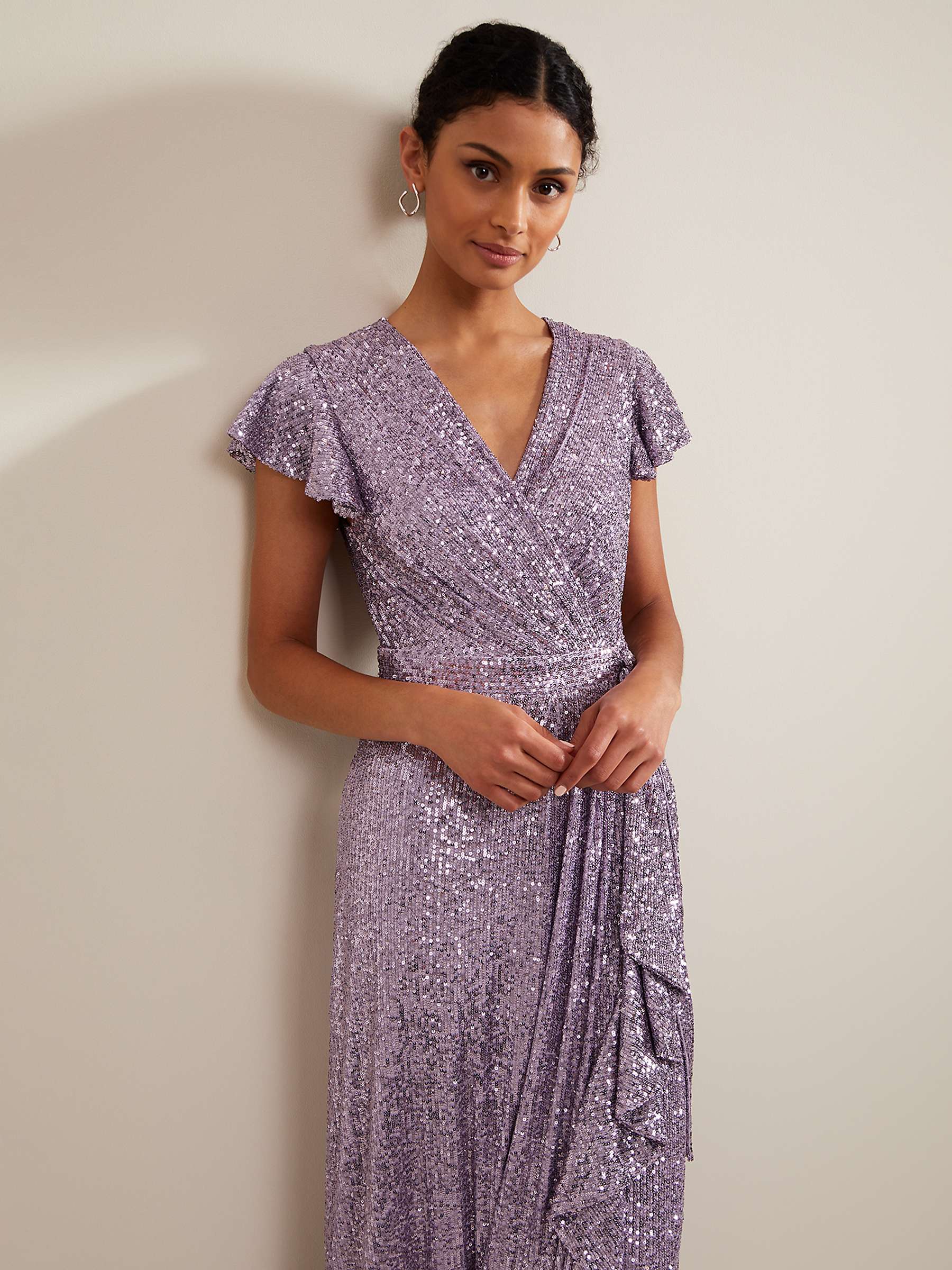 Buy Phase Eight Carina Sequin Maxi Wrap Dress, Purple Online at johnlewis.com