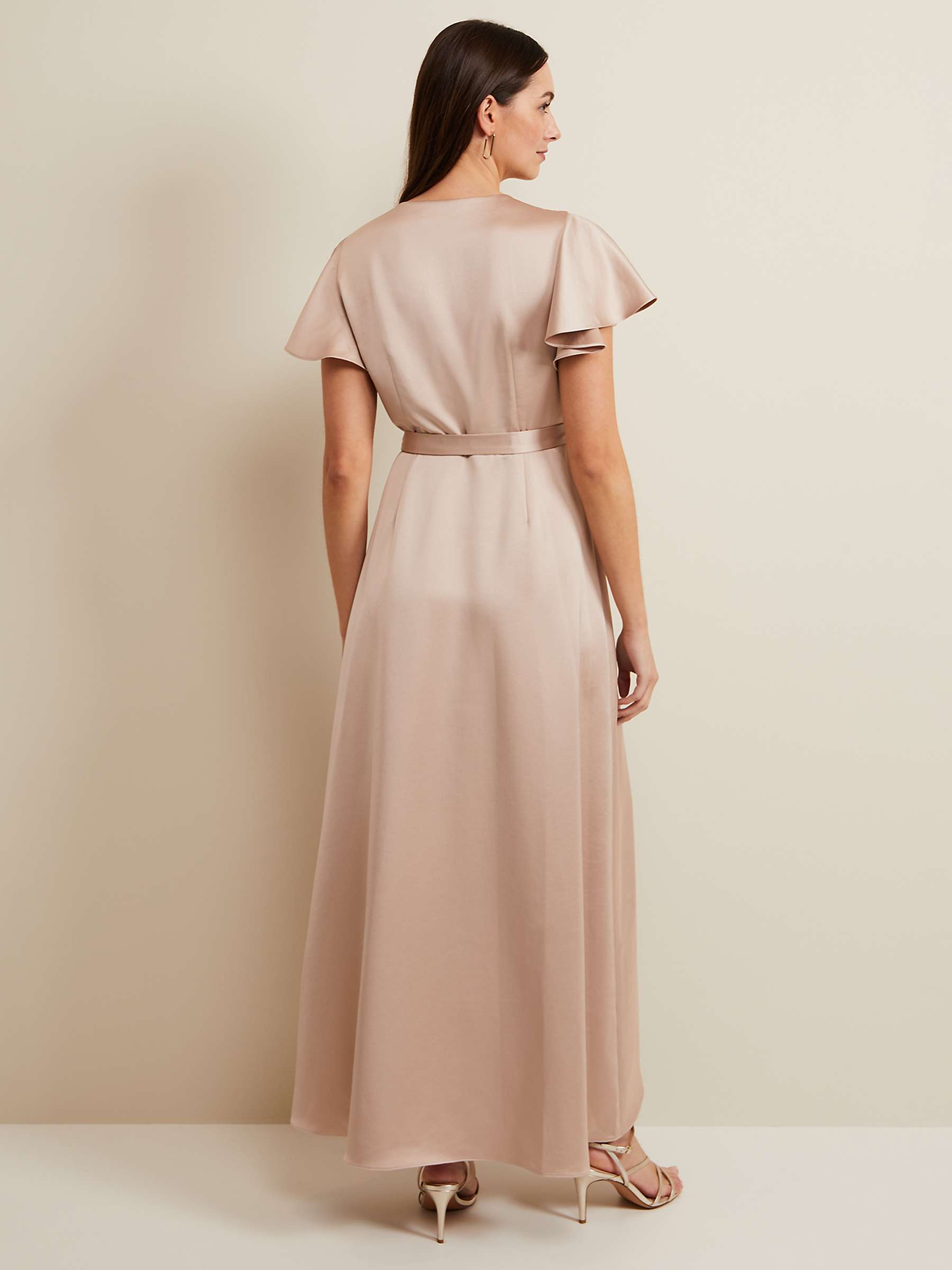 Buy Phase Eight Arabella Satin Wrap Maxi Dress, Latte Online at johnlewis.com