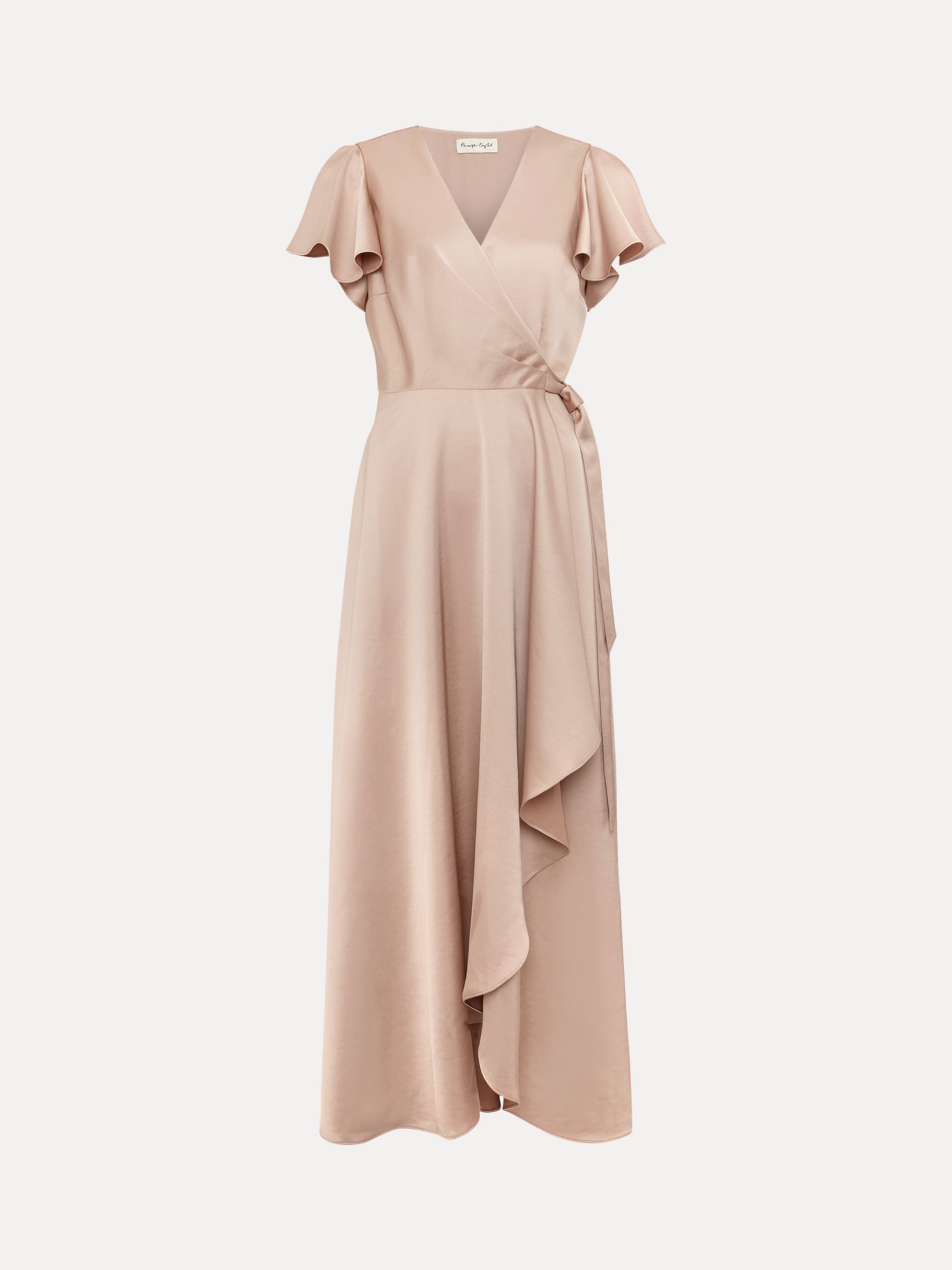 Buy Phase Eight Arabella Satin Wrap Maxi Dress, Latte Online at johnlewis.com