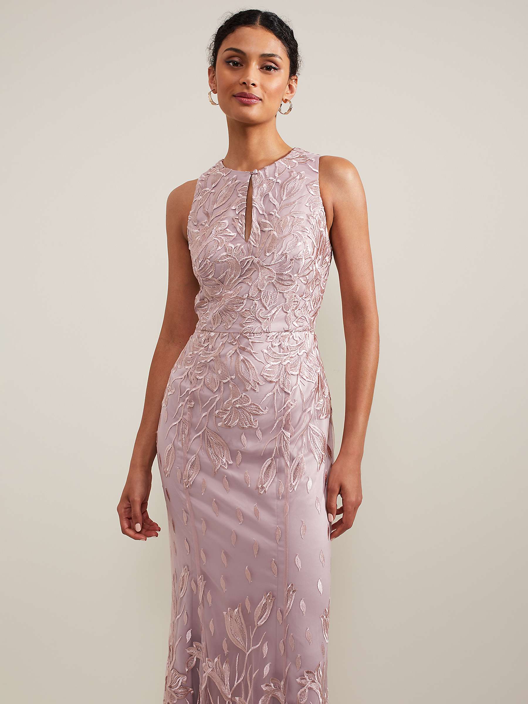 Buy Phase Eight Jaclyn Embroidered Maxi Dress, Pale Pink Online at johnlewis.com