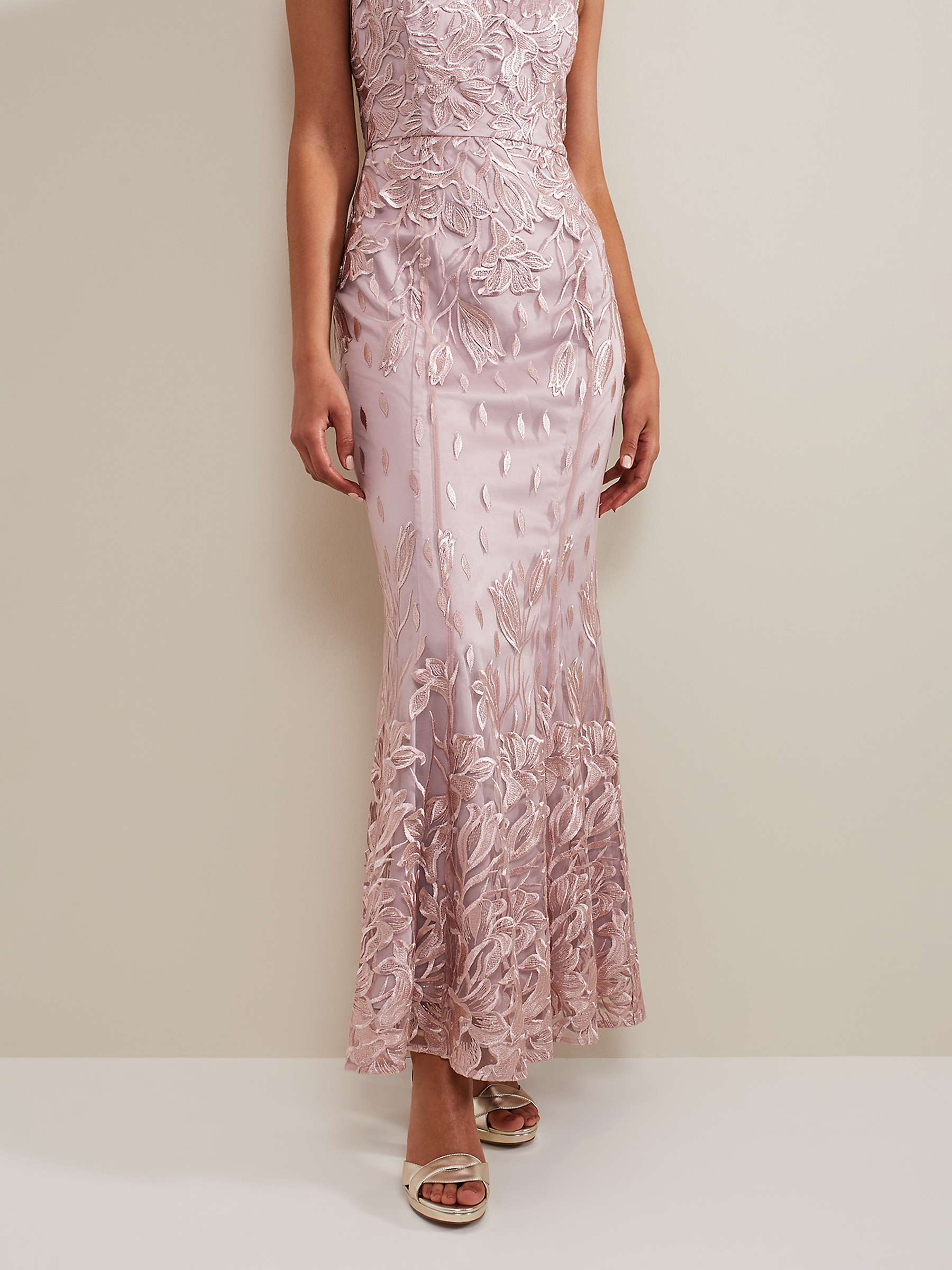 Buy Phase Eight Jaclyn Embroidered Maxi Dress, Pale Pink Online at johnlewis.com