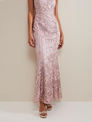 Phase Eight Jaclyn Embroidered Maxi Dress, Pale Pink