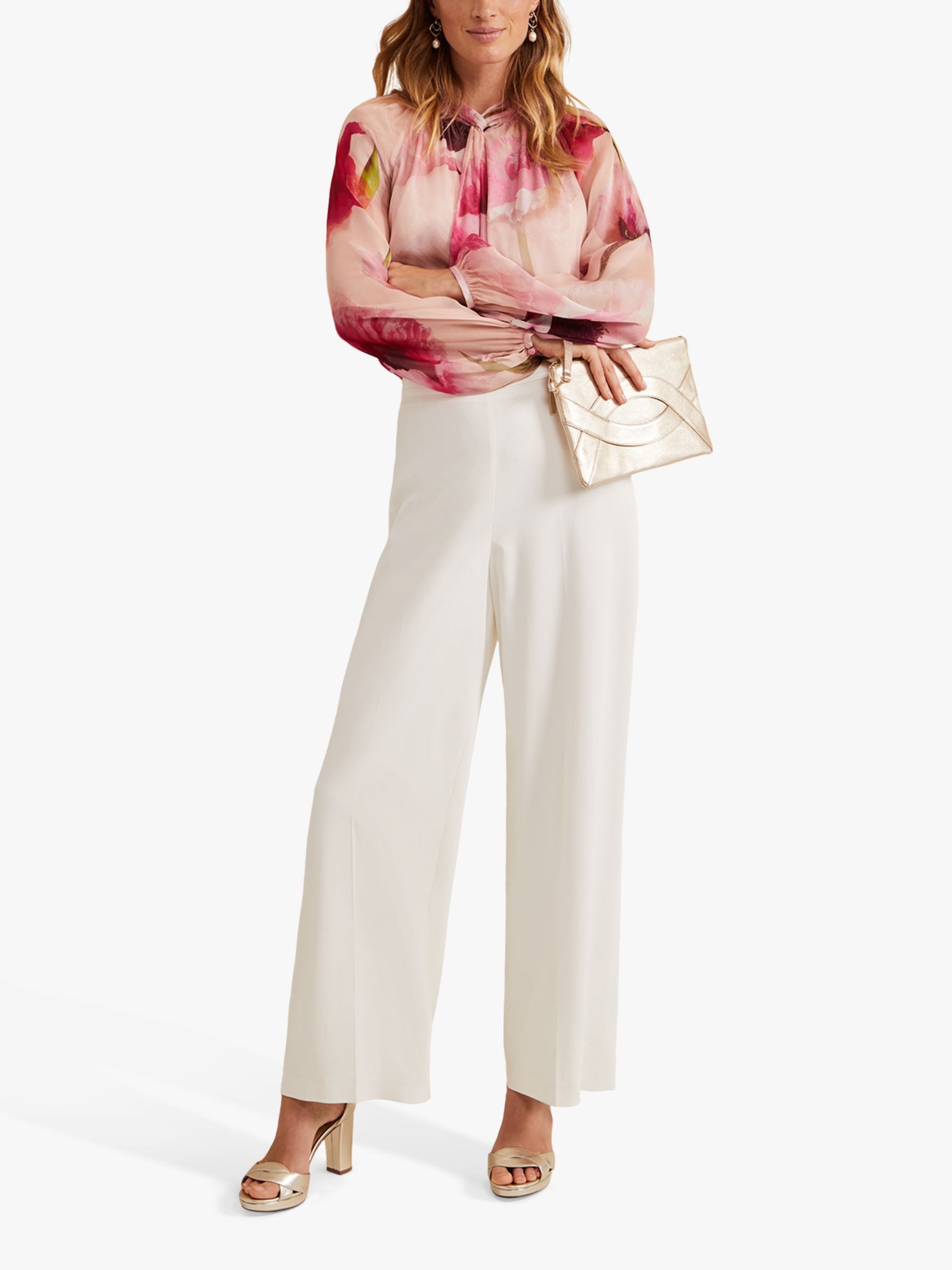 Buy Phase Eight Poppy Floral Silk Blouse, Pink/Multi Online at johnlewis.com